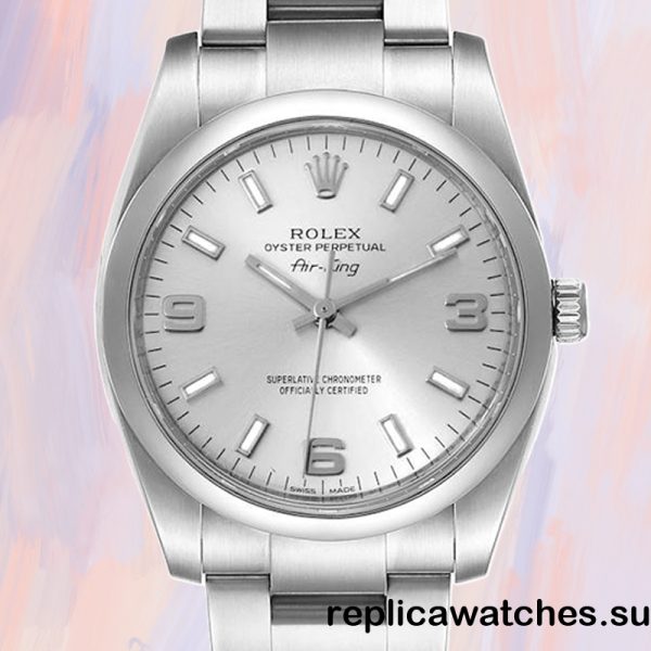 Rolex Air-king 114200SSO Men's 36mm Oyster Bracelet Silver-tone