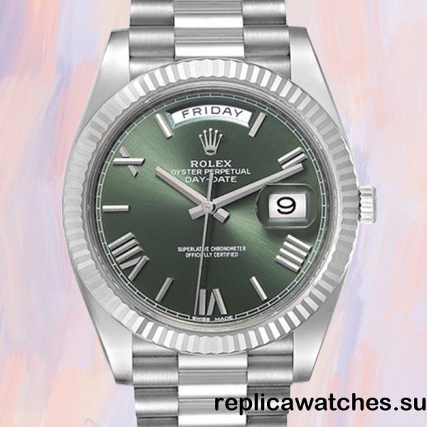 Rolex Day-Date m228239-0033 Men's 40mm Jubilee Bracelet Silver-tone