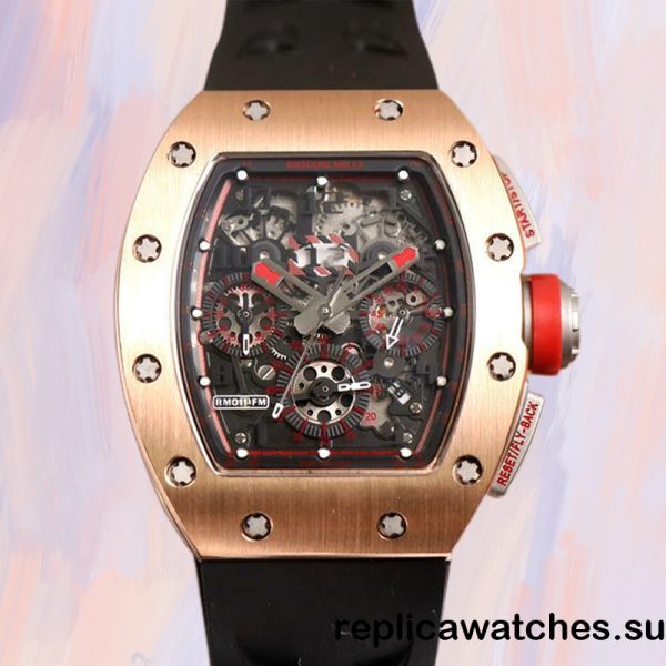 Richard Mille RM011 Around 50*42mm RM011-018 Men Automatic Rubber Band