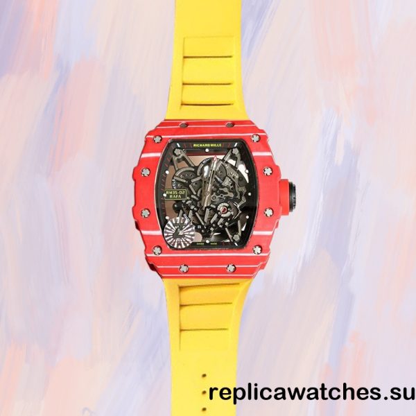 Richard Mille RM35-02 Around 50*42mm Men RM35-02-011 Red Rubber Band - Image 2