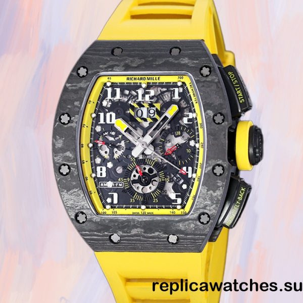 Richard Mille RM 011 Men 50*40mm RM 011-031 Rubber Band Black