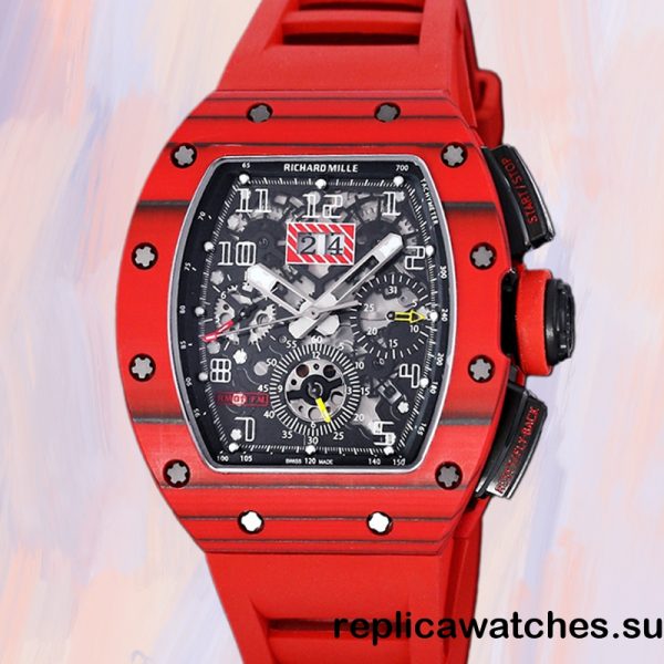 Richard Mille RM 011 50*40mm RM 011-032 Men Rubber Band Red