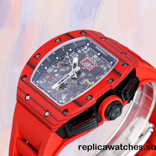 Richard Mille RM 011 50*40mm RM 011-032 Men Rubber Band Red - Image 3