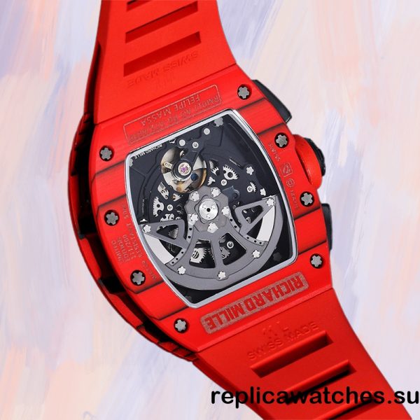 Richard Mille RM 011 50*40mm RM 011-032 Men Rubber Band Red - Image 4