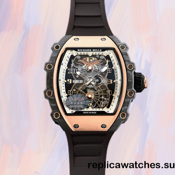 Richard Mille RM21-01 Around 50*40mm RM21-01 Men Black Rubber Band - Image 2